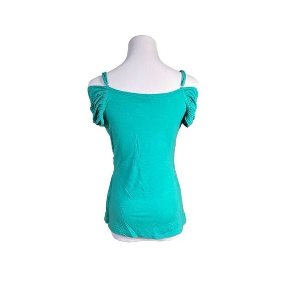 Venus Criss Cross Off the Shoulder Top Body Hugging Feminine Jersey LARGE Beach - Picture 3 of 11